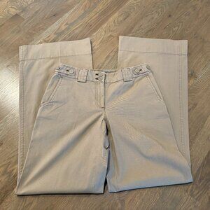 Ann Taylor Loft Julie khaki pants wide leg size 0